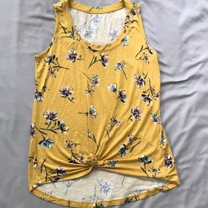 Mustard Yellow floral tank